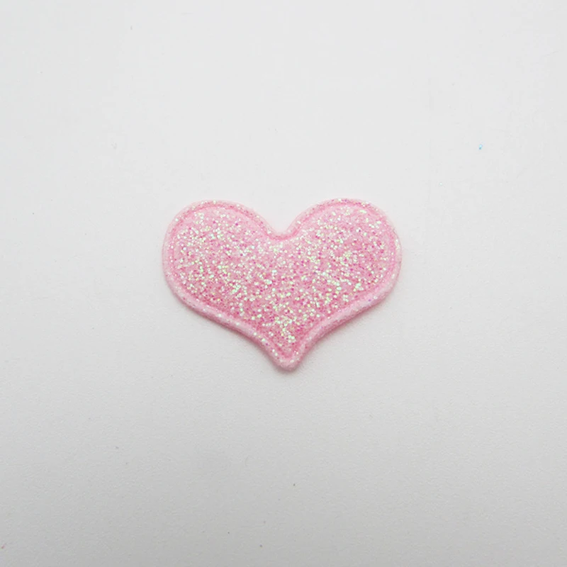 50 Stücke 2,5*2 CM Glitter Herz Gepolsterte Applikationen Handgemachte Haarspange Zubehör Und Tuch Dekorative Accessoires – Detail 11