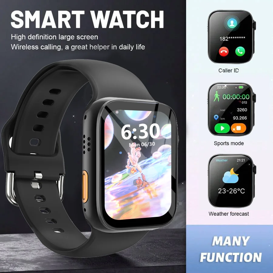 Smart Watch con display HD da 1,68 pollici: chiamate/quadranti wireless, notifiche di allarme/messaggio, tracciamento fitness, controllo della musica.