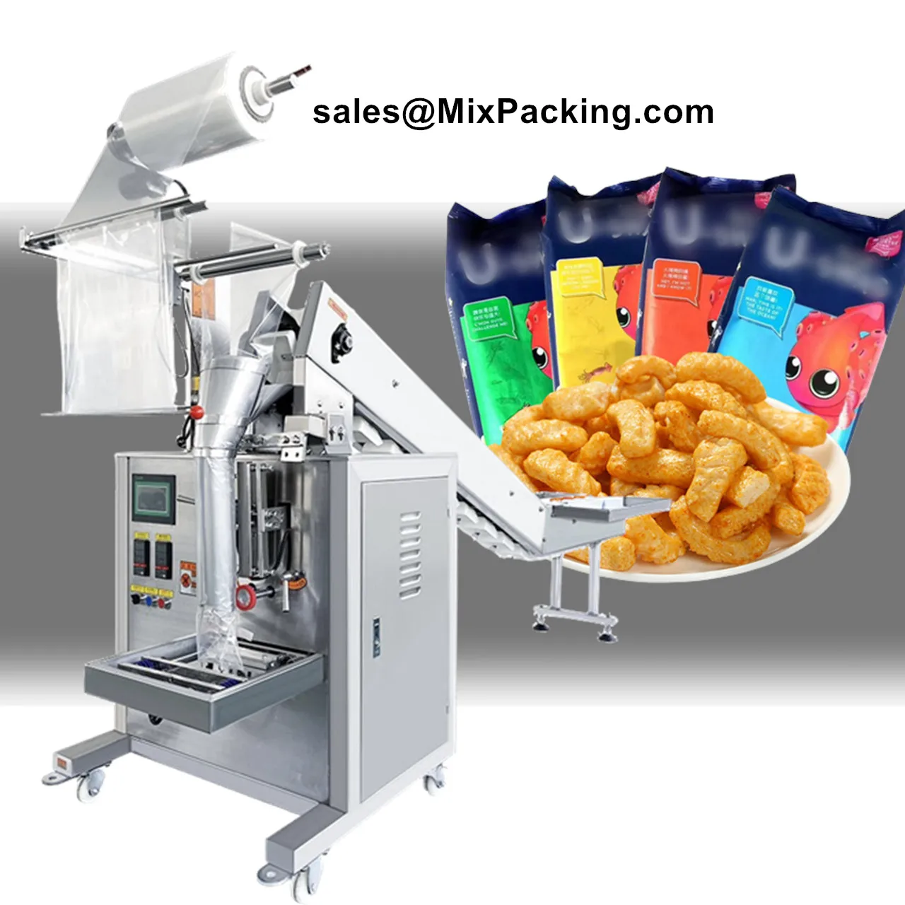 Semi Automatic Vertical Sealing Packing Machine Biscuits Bucket Chain Vertical