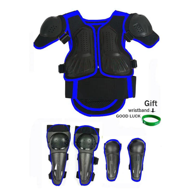 thumbnail image 1 of Armadura de motocicleta de cuerpo completo para niños, chaqueta de armadura de Motocross, protector de codo y rodilla para columna vertebral y pecho, 1 of 5