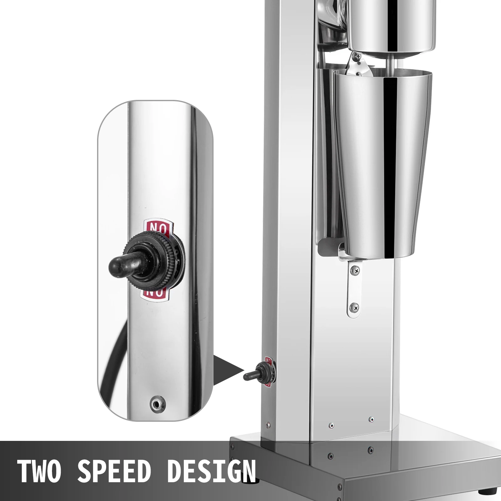 VEVOR Milkshake Maker Kit Stainless Steel Electric 180W Single Head 800ml Cup Silver Milkshake Maker Machine 2 Speed Adjustable 5