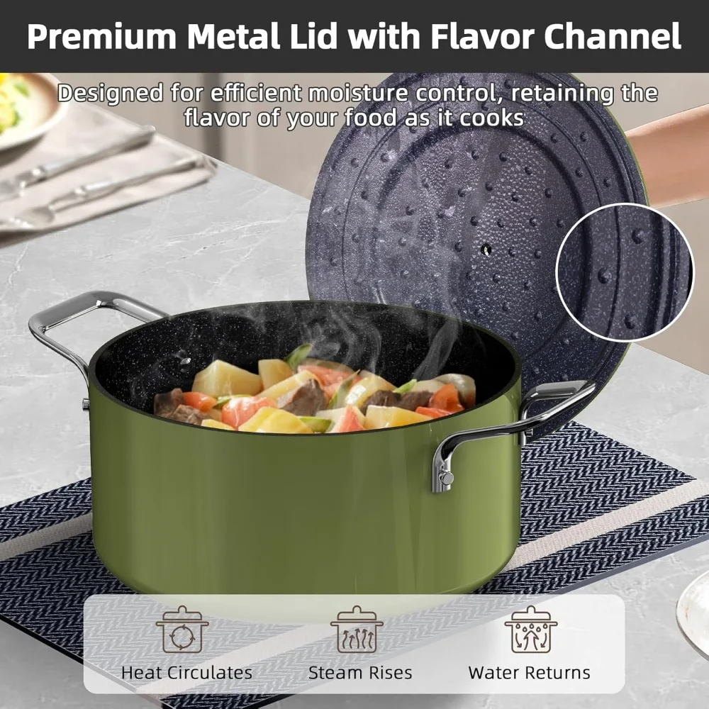 Nuwave Lux 13pc Forged Lightweight Cookware Set PFAS Free, Healthy G10 Duralon Ceramic Coating, Ultra Non-Stick, Stay-Cool