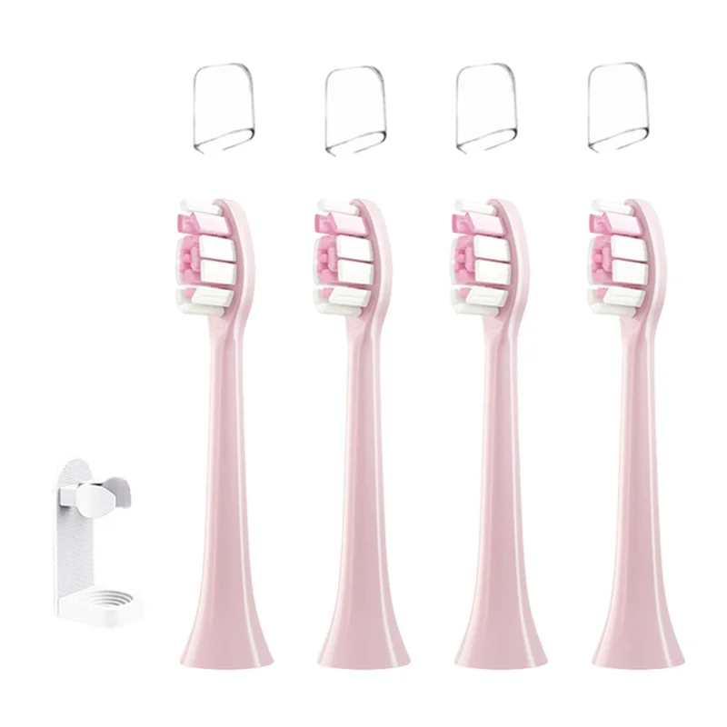 4 Replacement Brush Heads for HX6064 HX6930 HX6730 Electric Toothbrush Vacuum Pink Diamond Bright