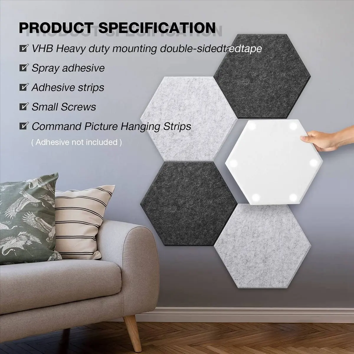 최고급 36개 음향 절연 패널 방음 흡음 패널 음향 차단 및 음향 처리용