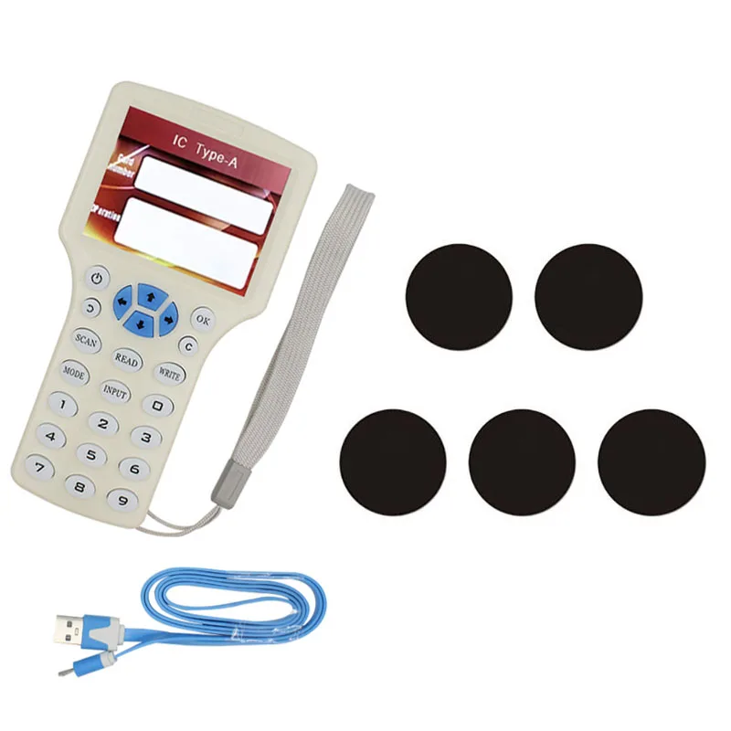 핸드헬드 RFID 복사기 IC/ID NFC 스마트 칩 키 리더, CUID T5577 배지 라이터 태그 카드 복사기, 영어 10 주파수, 신제품 