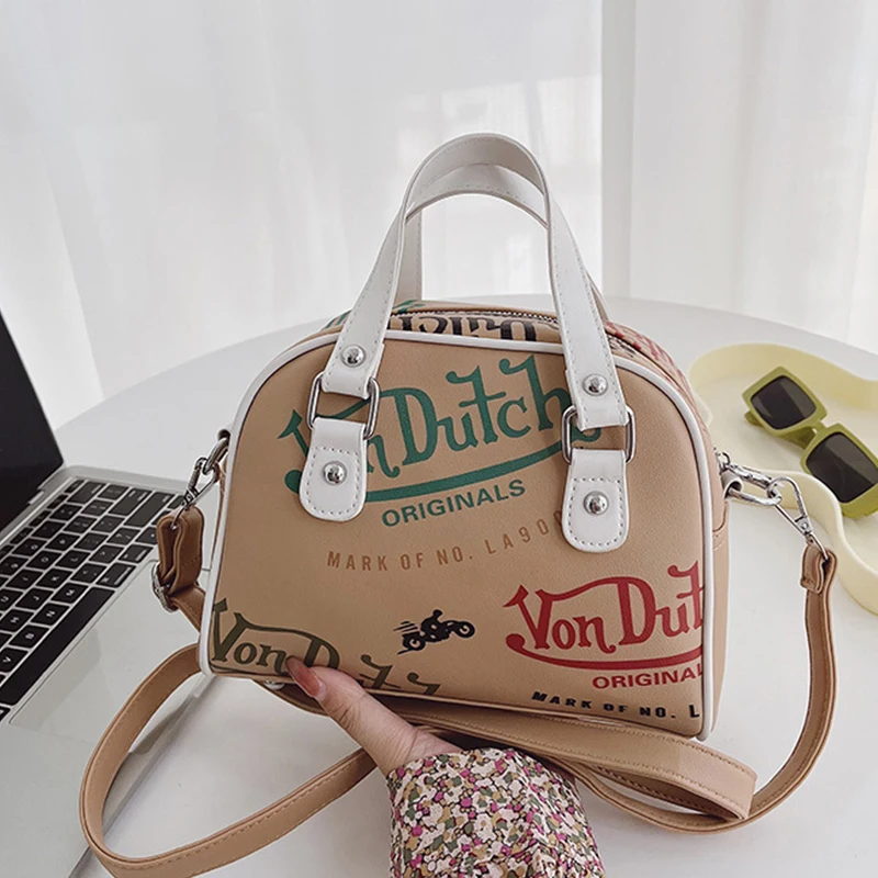 Women's Bag Large Capacity Leather Colour Printing Daily Commuter Women's Shoulder Handbag Bag Shopping