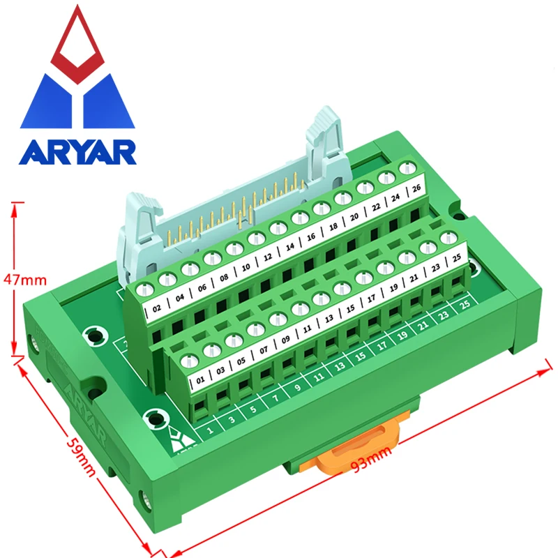 IDC26 Turn Terminal Block Module IDC26 Breakout Board DIN Rail