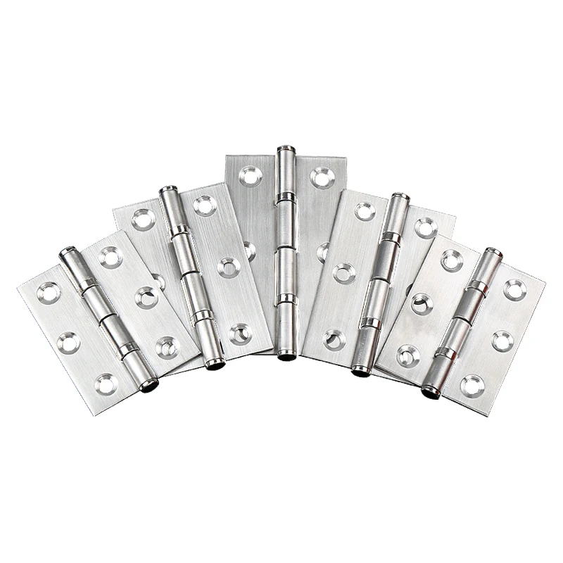 6pcs Hardware Stainless Steel Hinges Door Connector Drawer 6 Mounting Holes Durable Furniture Bookcase Window Cabinet Home