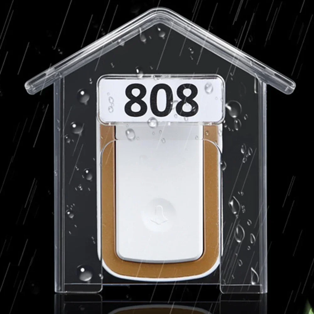 Doorbell Waterproof Cover Transparent Wireless Doorbell Rain Cover Protective Box Outdoor Waterproof Shell