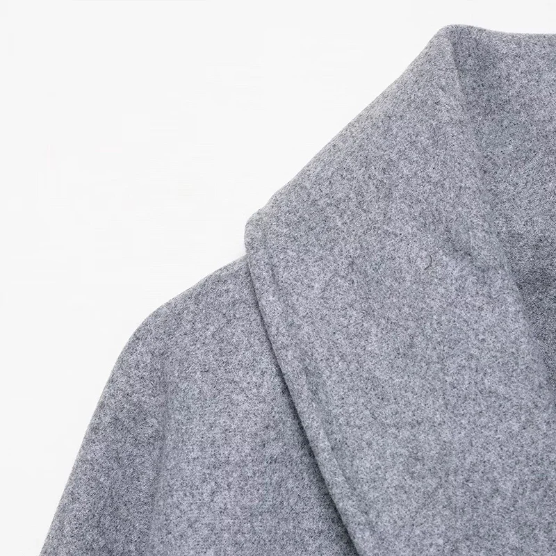 Wildleder frauen Windjacke Spitze Up Drehen-unten Kragen Korridor Typ Zweireiher Epaulet Weiblichen Mantel Straße Jacke Für damen – Detail 11
