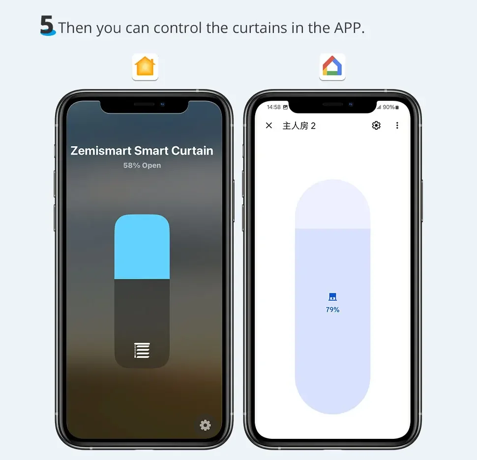 Matter WiFi Smart Electric Curtain Motor with Sliding Track Allow HomeKit SmartT