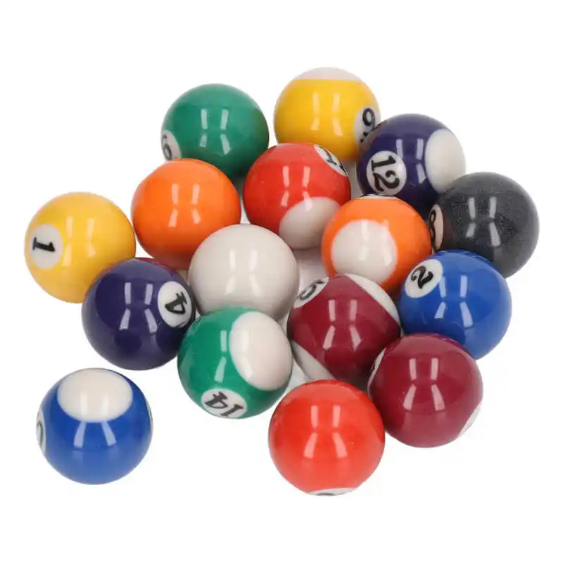 Billiard ball 16pcs 32mm38mm25mm mini billard balls impact resistant eco friendly resin small pool table ball set for kids game room