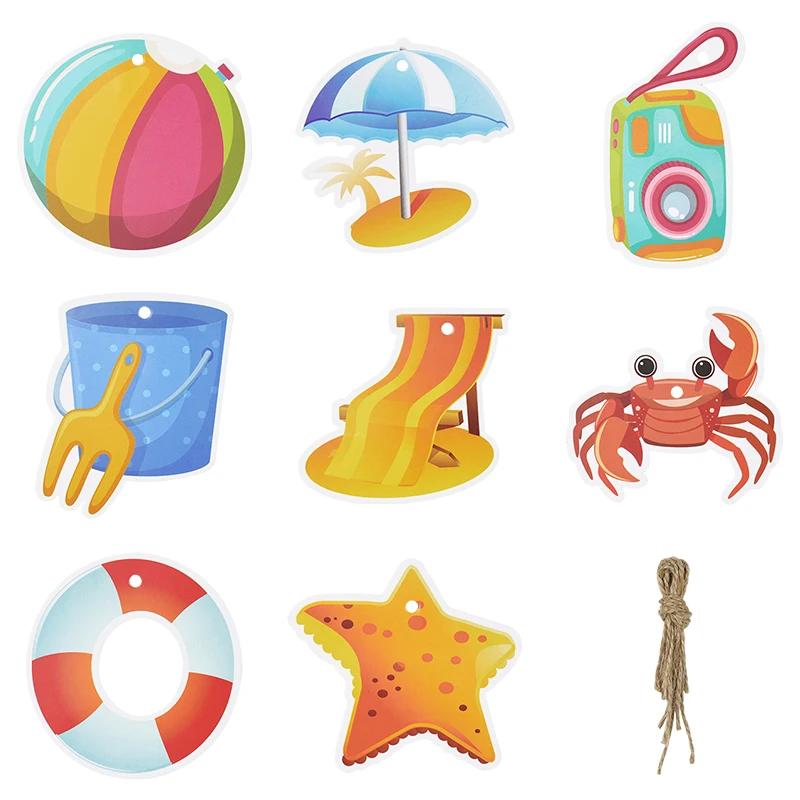 

8pcs Hawaiian Party Hanging Ornament Pendants Tropical Luau Birthday Decoration Home Summer Ocean Beach Pool Ornaments Kids Gift