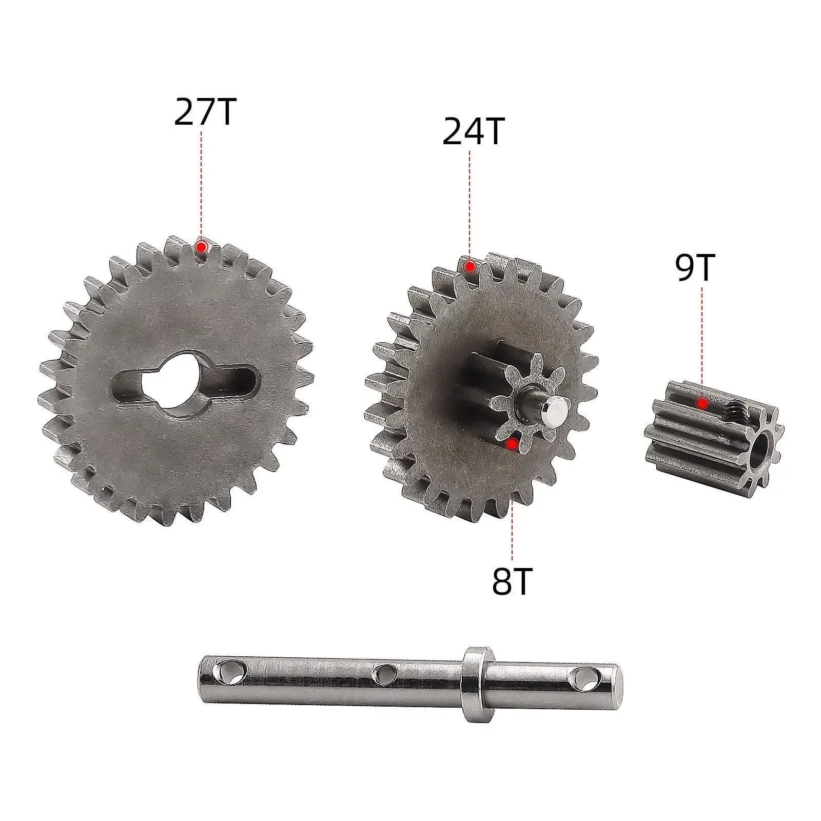 Boîte de transmission RC en alliage d'aluminium rapport 1:9 pour SCX10, installée sur un châssis de crawler.