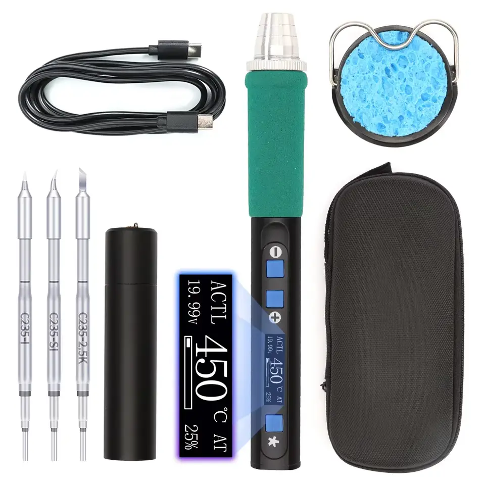 WEP 928D-IV Portable Soldering Iron Rapid Heating And Temperature Adjustment Support TYPE-C USB-C Fast Charge Soldering Iron Pen image 1