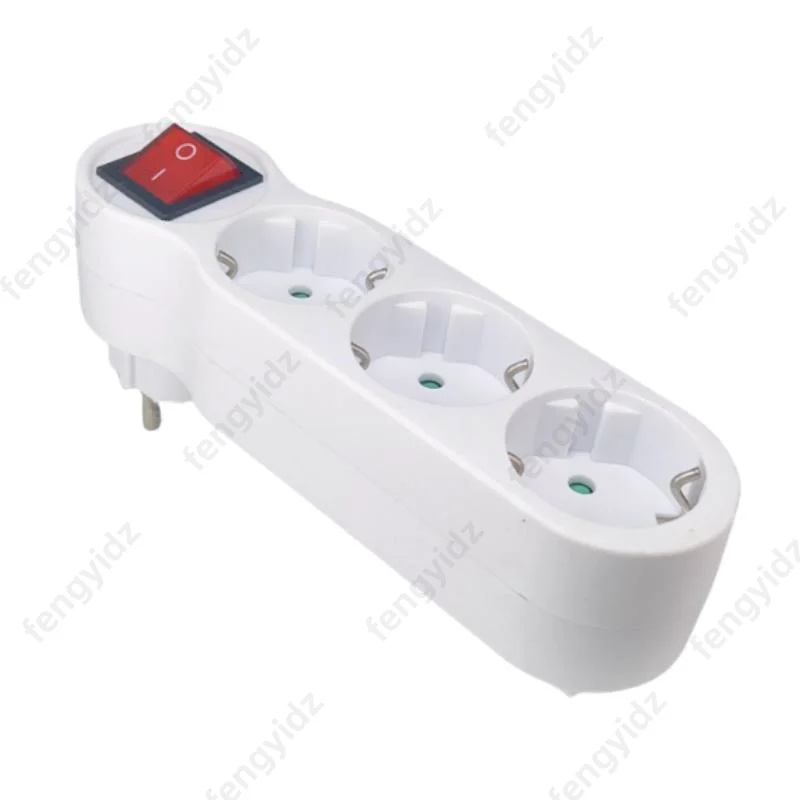 fengyidz 16A European Type Conversion Plug 1 TO 3 Way EU Standard Power Adapter Socket Mar28