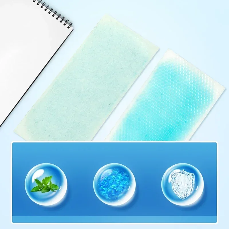 Ice Cooling Patch for Fever Discomfort Forehead Strips Fever Relief Headache Pain for Baby Kids Adults 8/2PCS Ice Cooling Patches