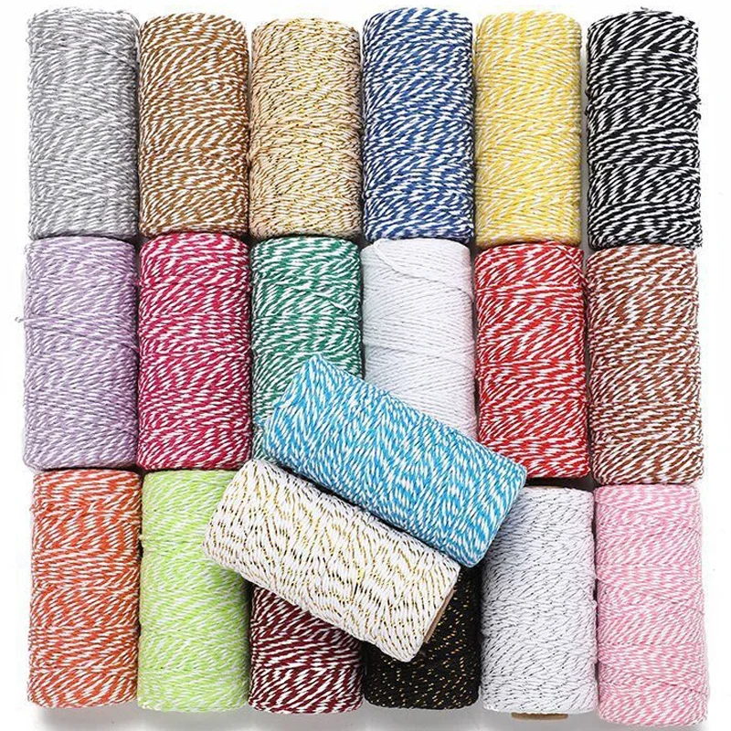 Cotton Cord Macrame Cord String 100M/Roll for Crafts DIY Home Textile Gift Wrapping Wedding Decor
