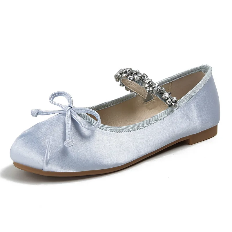 

2023 For Dropship Plus Size 43 Comfy Walking Rhinestones Sweet Women's Mary Janes Shoes Ballet Flats