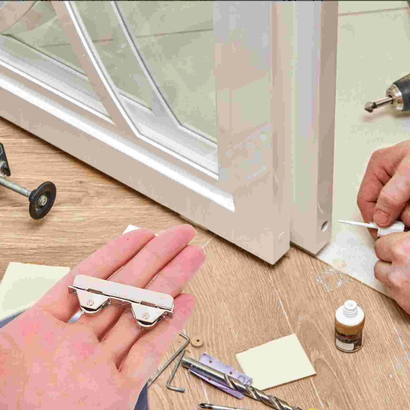 Sliding Patio Door Rollers Slotted Sliding Door Wheels Glass Pulley Shower Barn Wheels Replacement 4pcs