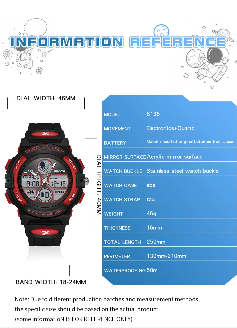 Sanda 6135 Trendy Hot Sale New Model For Men Silincone Strap Digital Movement Sports Mode Alarm Electronic Wrist Watch