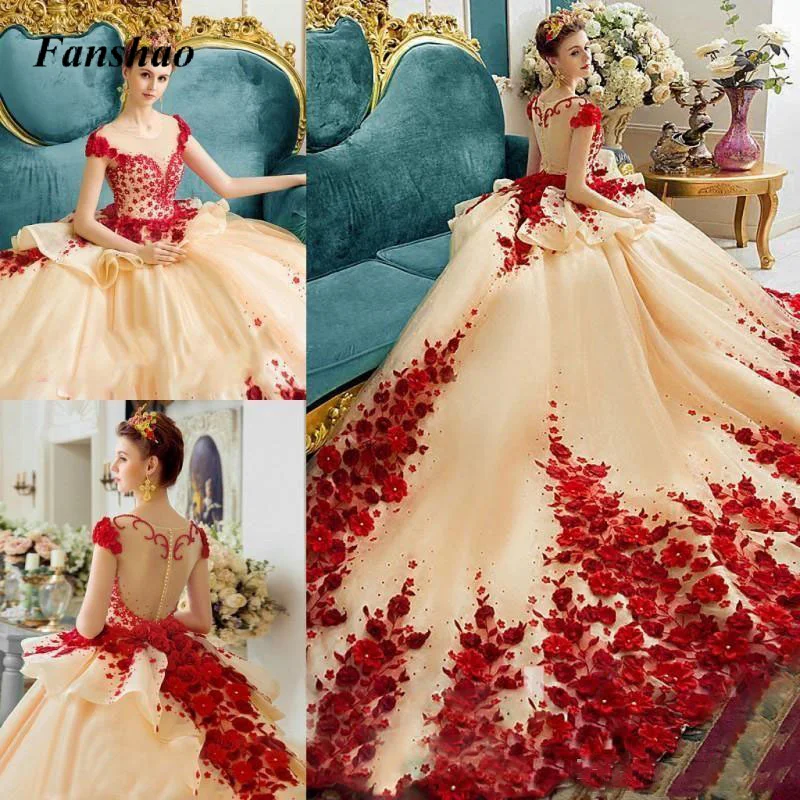 

Fanshao pl14 Evening Dresses Luxury Crew Neck Appliques Floral Print Illusion Short فساتين للحفلات الراقصة Drop Shipping