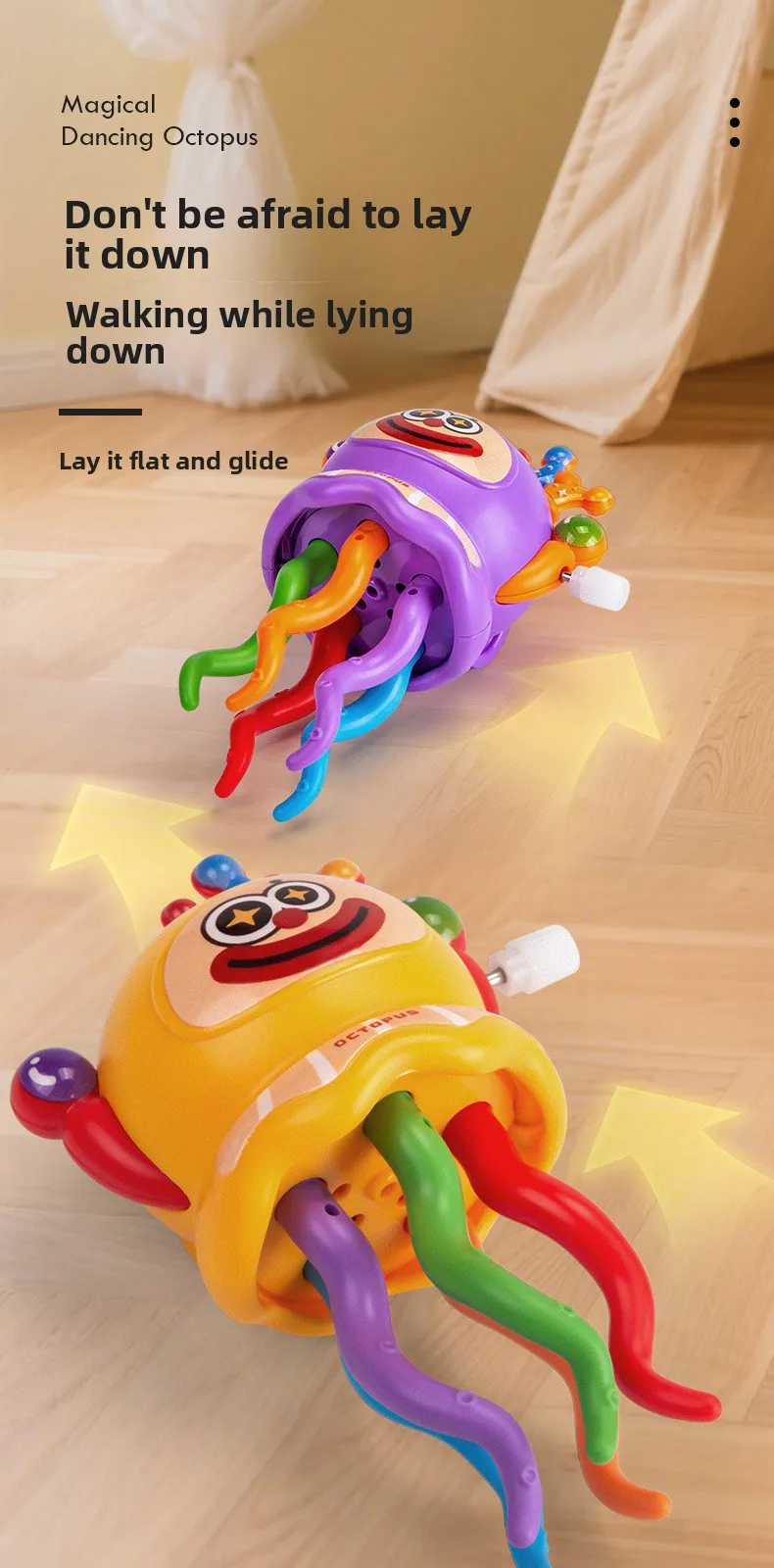 Juguete de pulpo de baile mágico, medusas retorcidas, payaso, pulpo, juguetes de baile para gatear para niños, juguetes de descompresión, regalos de entretenimiento