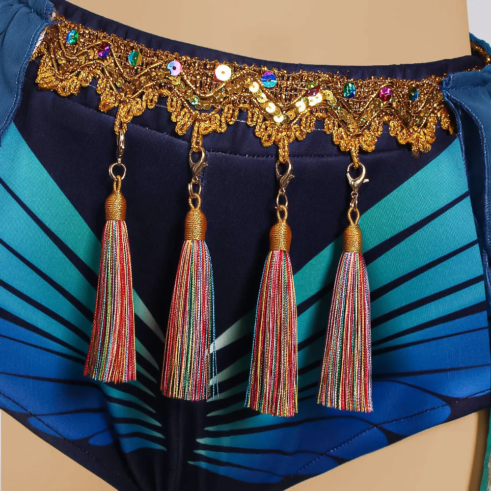 90s Pop Star Inspired Costume with Bra Top and Short Skirt for Stage Performance