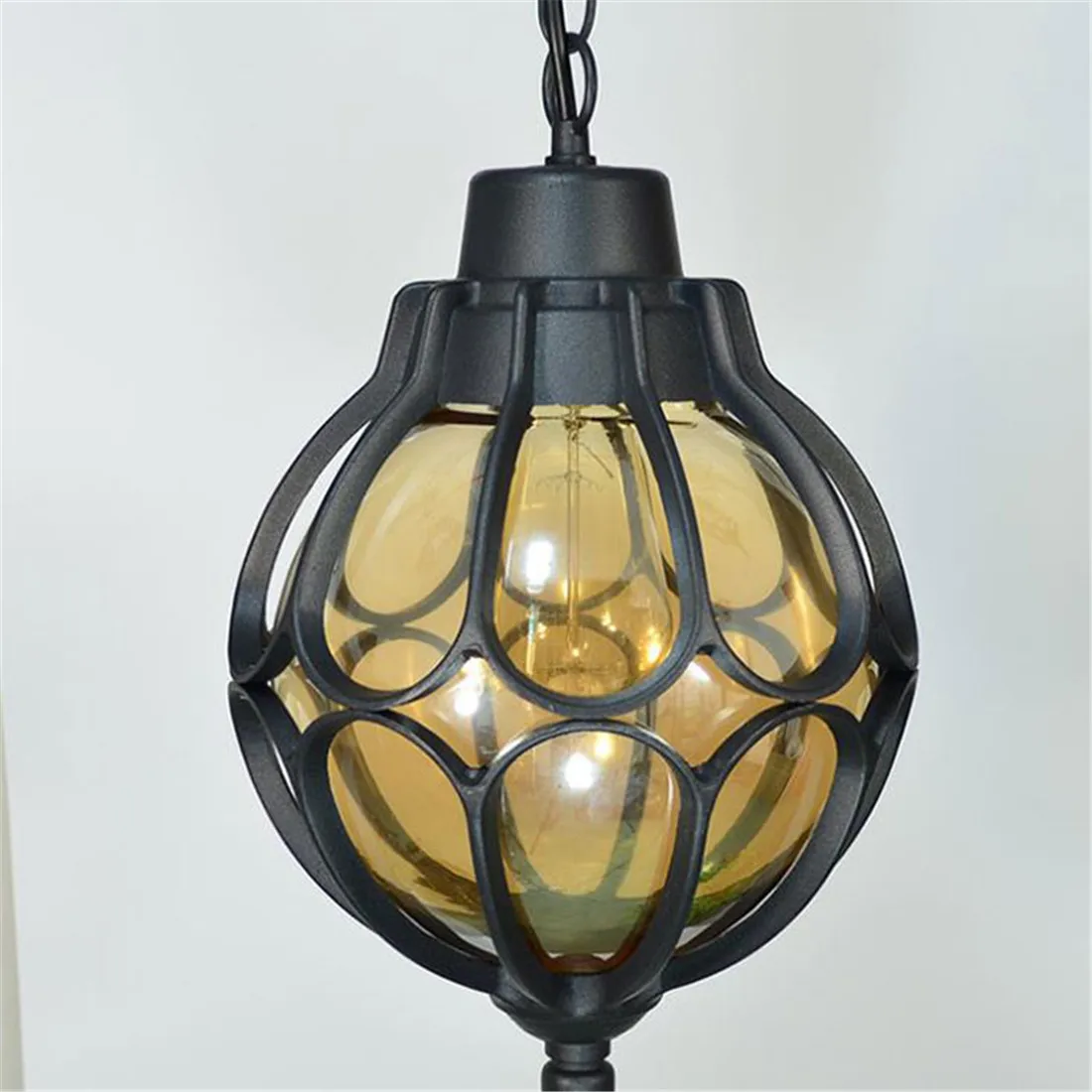 Vintage LED Pendant Lamps Antique Outdoor Balcony Courtyard Villa Pavilion Grape Waterproof Pendant Lights Walkway Hanging Lamp 5