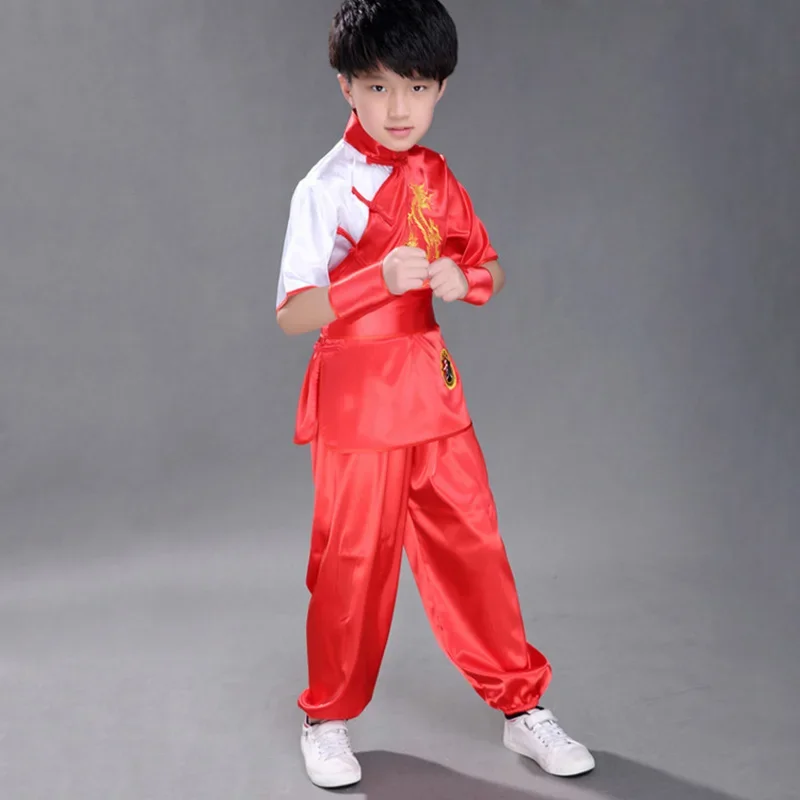 Children Chinese Traditional Wushu Clothing for Kids Martial Arts Uniform Kung Fu Suit Girls Boys Stage Performance Costume Set