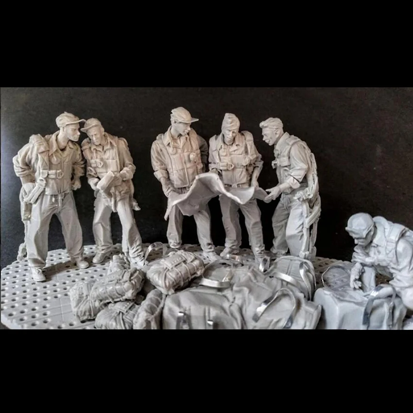 

Resin Model Figure GK 1/32 ancient Pacific Crews 6 figures wbase and accesories Resin soldier Unpainted Model Kit Unassembled