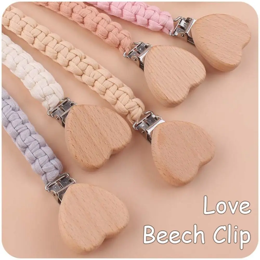 Heart Shape Toddler Pacifier Holder Clips Chain Teether Toys Straps Dummy Clips
