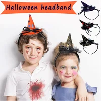 Halloween Witch Hat Tip Hat Hairbands Funny Pumpkin Party Bow Tie Hair Hoop Classic Spider Web Hair Band Kids Festival Headdress 1