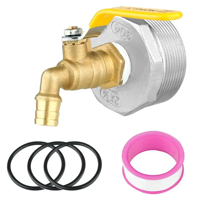 5Pcs/Set Drum Faucet Set Oil Barrel Spigot For 53gal Drum Barrel Faucet Set Brass Barrel Tank