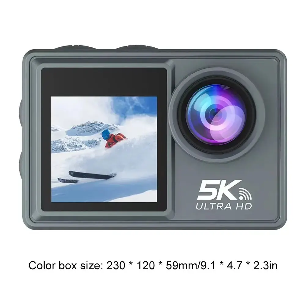 CERASTES 손떨림 방지 액션 카메라, 5K WiFi, 4K 60FPS 듀얼 스크린, 170 ° 광각 30m 방수 스포츠 카메라, 리모컨 포함