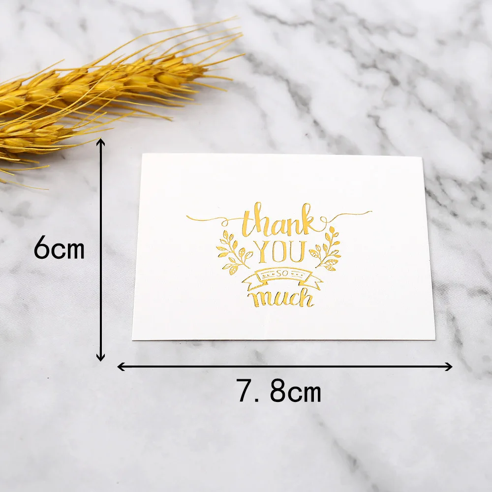 50pcs White Thank You Card Happy Birthday Gift Cards Wedding Baby Shower Christmas Packaging Decorations Festive Party Supplies