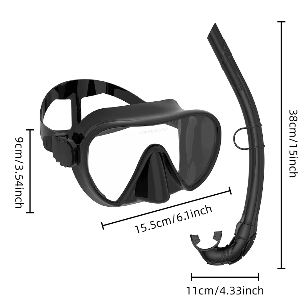 Diving Mask Wet Snorkel Set Swimming Training Diving Glasses Adjustable For Diving Mask