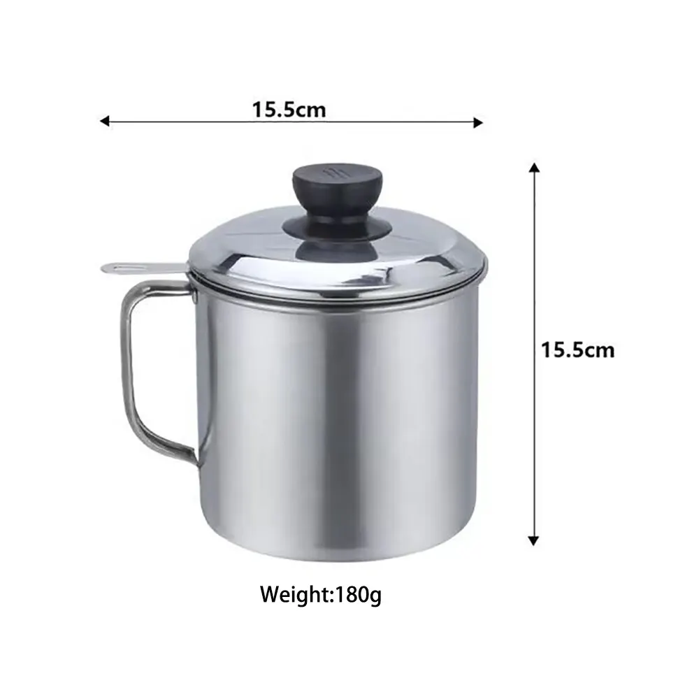 Oil Container Bacon Grease Kitchen With Strainer For Store Meat Frying Oil And Cooking Grease Storage