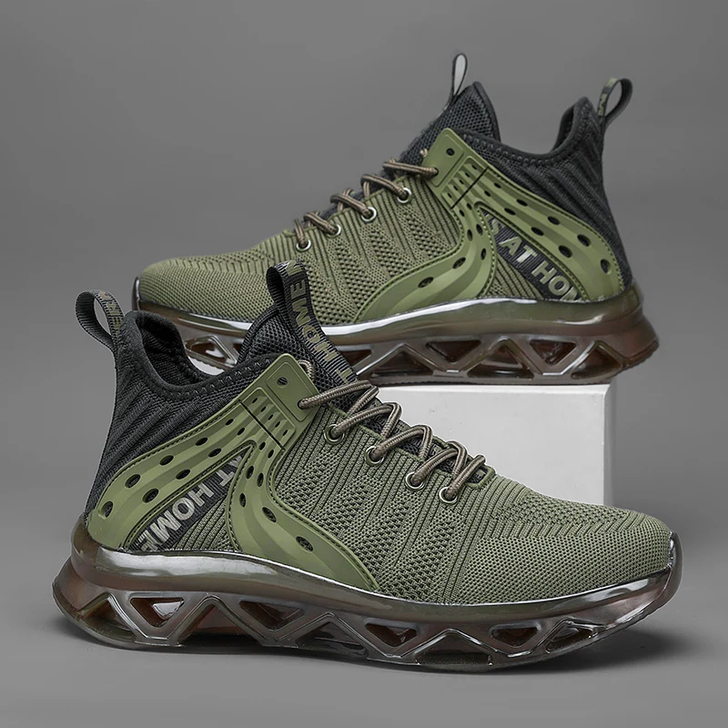 Men's Sports and Casual Shoes - Plaid and Fashionable, Breathable Mesh Upper, with Cushioning Support, Non-Slip Eva Soles, Laces, Low-Top Running Sneakers, Suitable for Training and Casual Wear