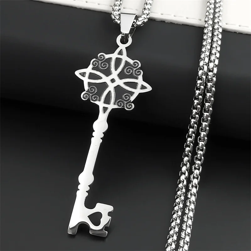 Collana con Ciondolo Acciaio Inox Triskele Celti Rune Collana Argento Oro