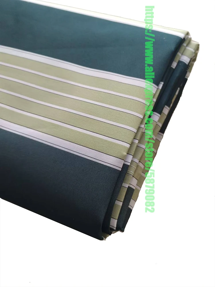 Tewango Patio Awning Fabric Replacement Polyester Canopy Cover Sun Shade Deck Balcony UV Protection Dark Green Strip