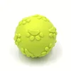 Squeaky Rubber Dog Toy Ball Cartoon Paw Print Design Small Breeds Durable Chew Dental Health Pet Plaything Interactive Dog Toys 4