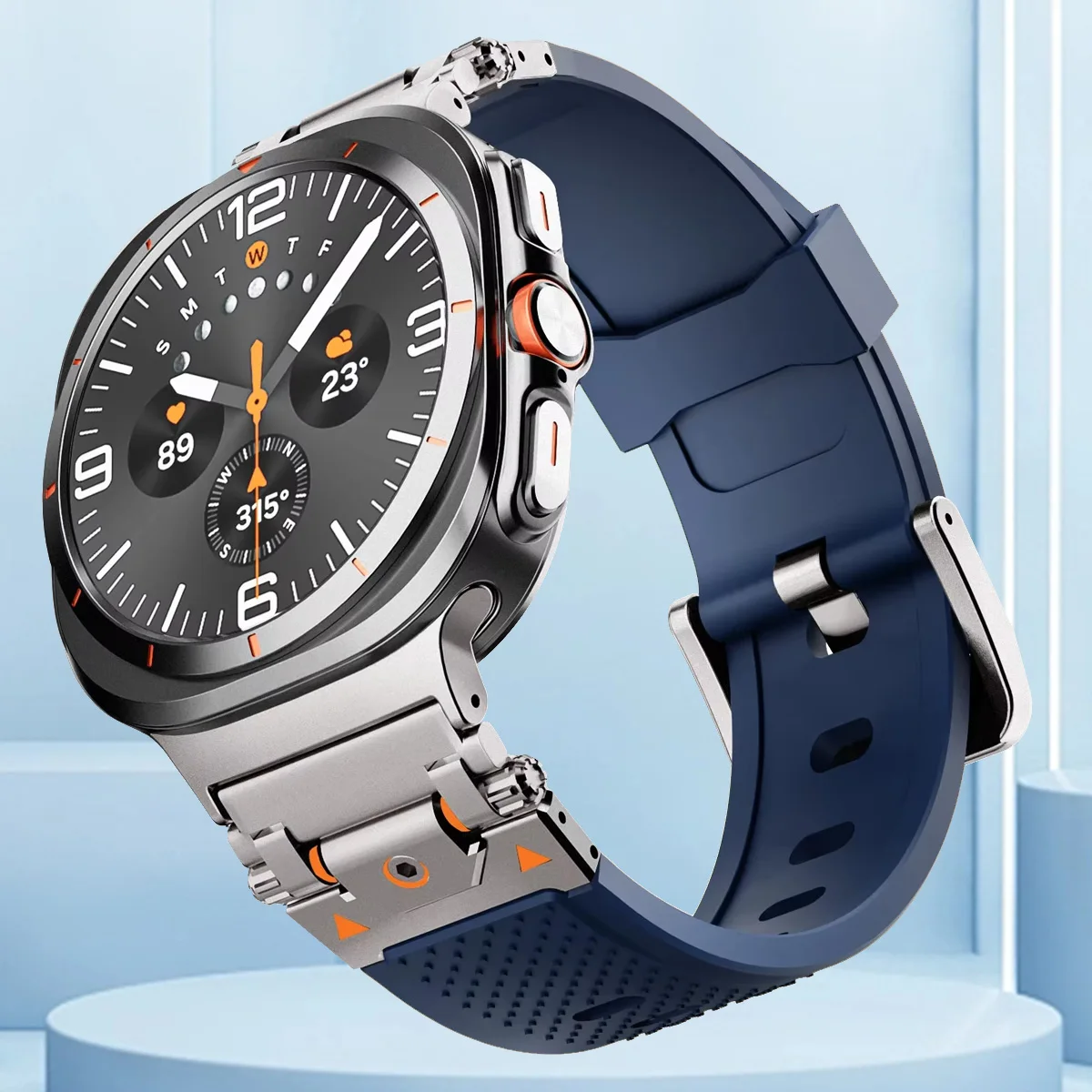 Premium Soft Silicone Strap with Metal Adapter