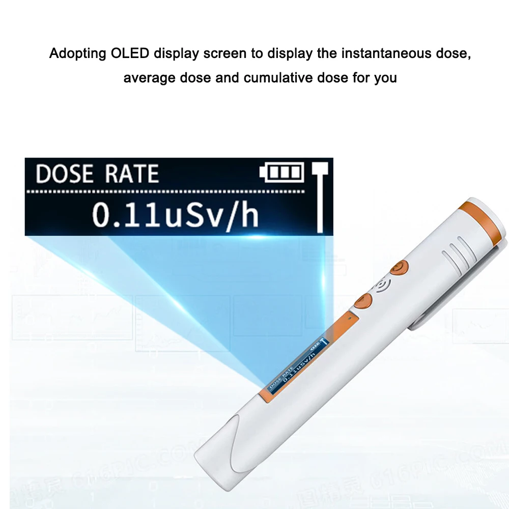 Pen Type Geiger counter Nuclear Radiation Detector X-ray Beta Gamma Detector Geiger Counter Dosimeter Sound Light Alarm