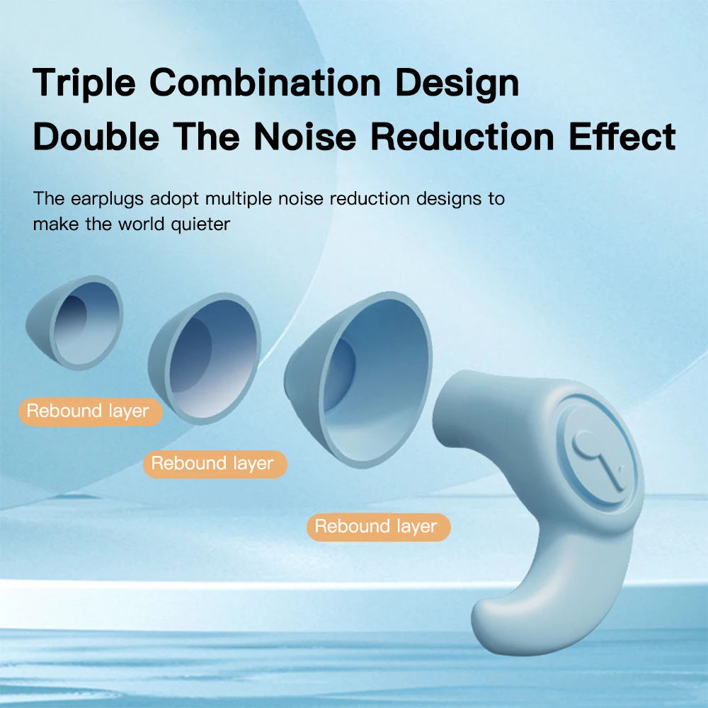 Sleeping Noise Reduction Soft Silicone Earplugs Soundproof Anti-Noise Deep Sleeping Silent Earplugs Waterproof Travel Reusable