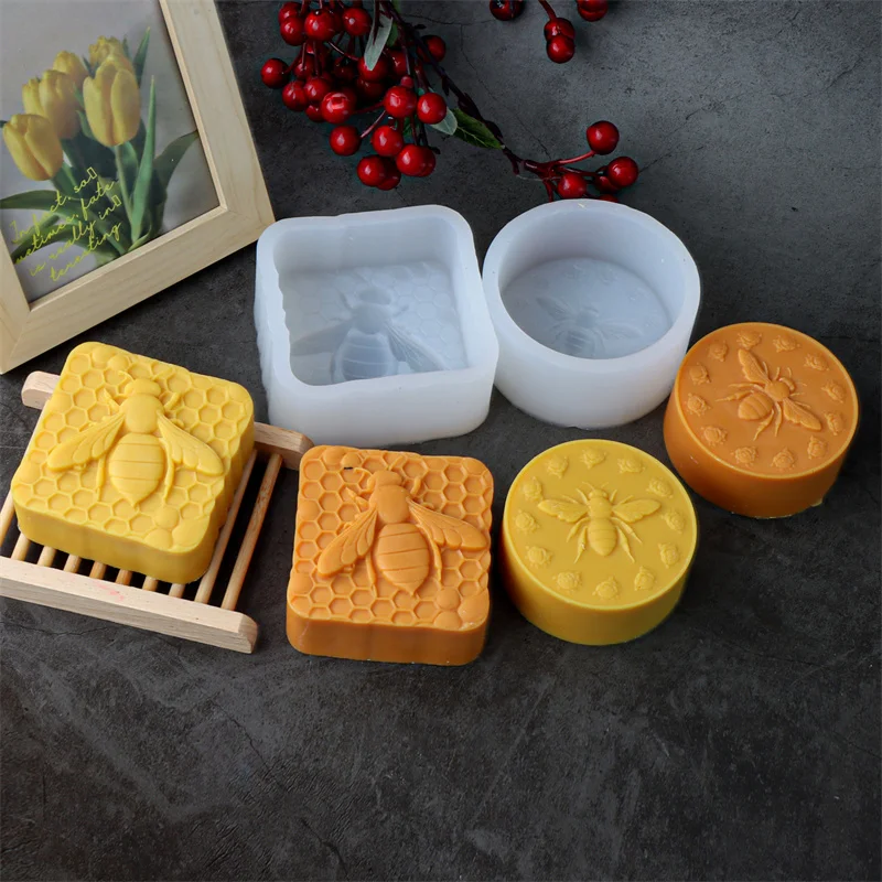 3D Bee Honeycomb Silicone Soap Mold for Candle Making silicone mold soap molds