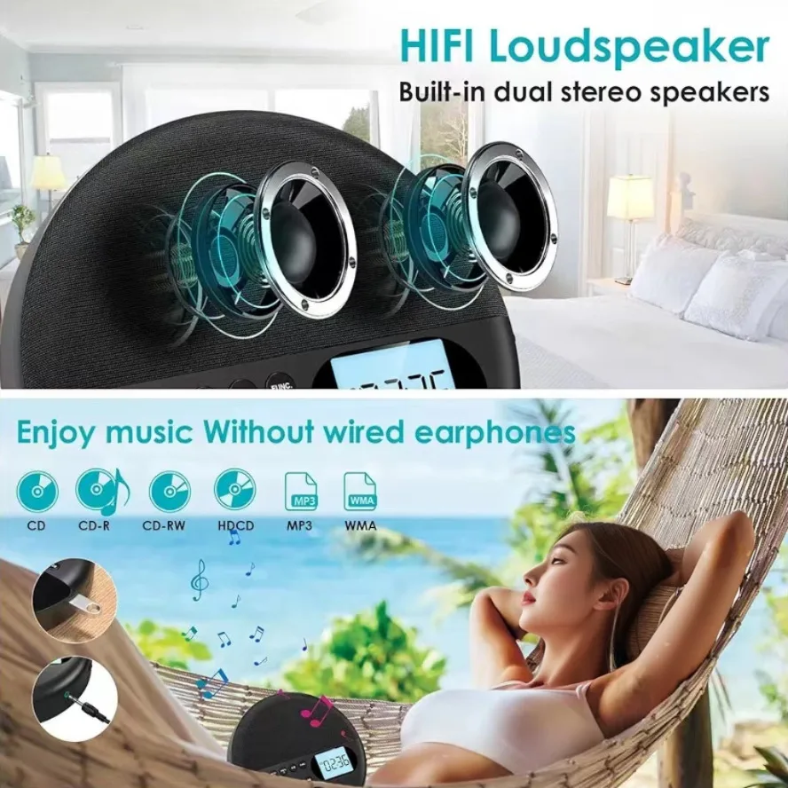 Portable cd player Portable Personal CD Player and MP3 Player Anti Skip Protection dual Stereo Speaker play speed adjust player walk man