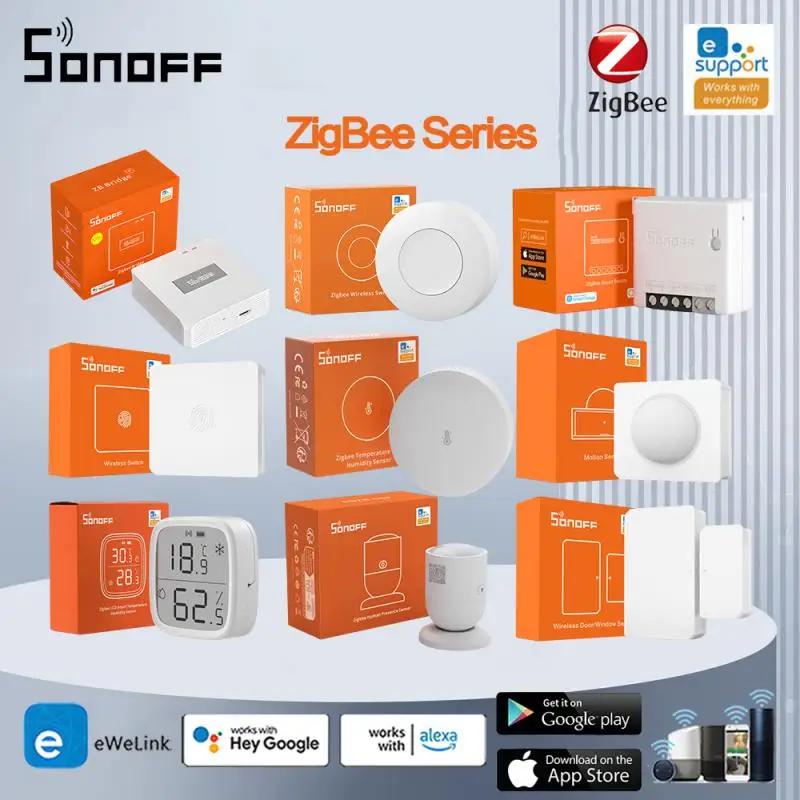 

SONOFF Zigbee3.0 Series Smart Switch Door Window Sensor Wireless Gateway ZBBridge-P SNZB-01 02 03 04 06 MINIL2 Smart Home Alexa