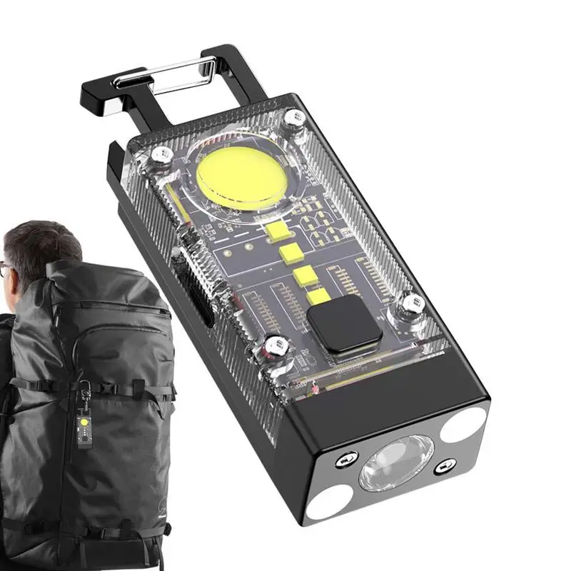 

Tiny Flashlight Magnetic Clip-on Work Light Waterproof USB Rechargeable Flashlight Pocket Keychain Lights Portable Mini