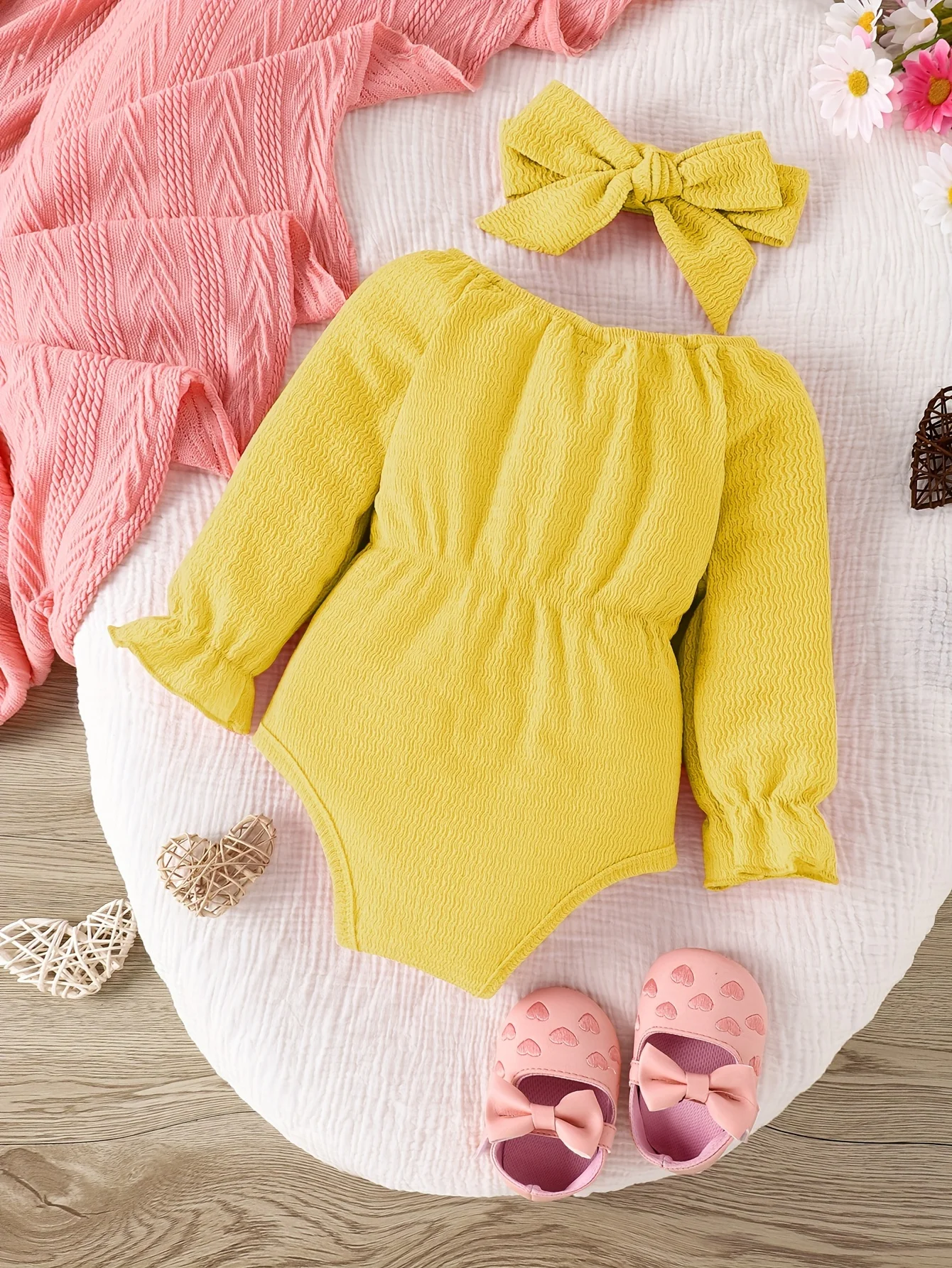 Baby Bow Onesie & Kerchief Set 6